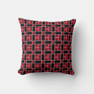 Coussin Élégant Motif noir rouge et blanc
