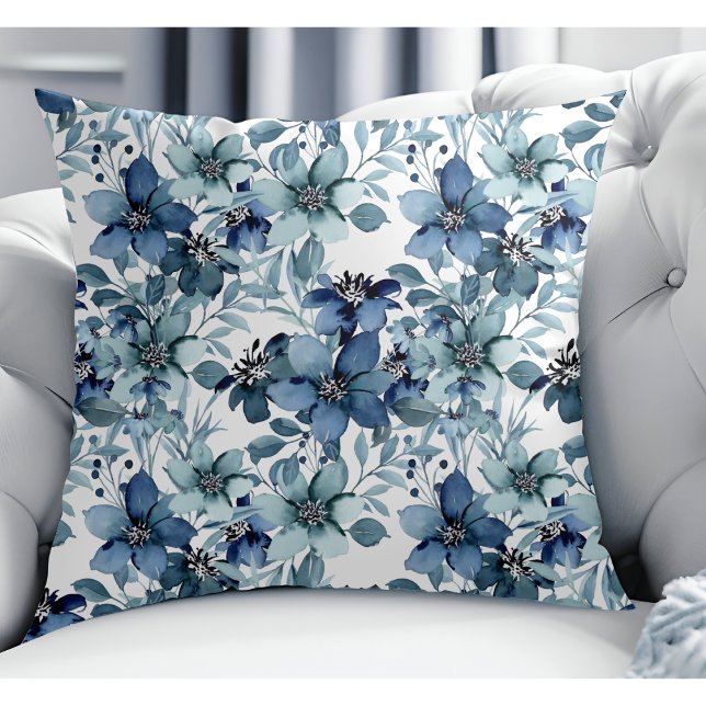 Coussin Élégant Motif Vintage bleu chintz (Créateur téléchargé)