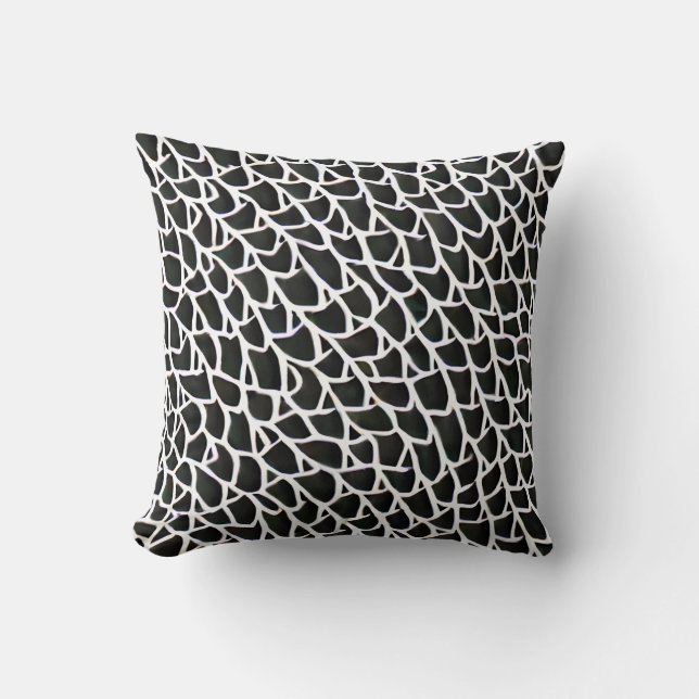 Coussin élégant noir et blanc (Recto)