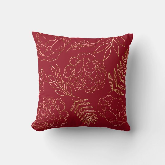Coussin Élégant or floral (Recto)