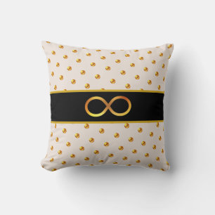 Coussin Elégant or noir et beige