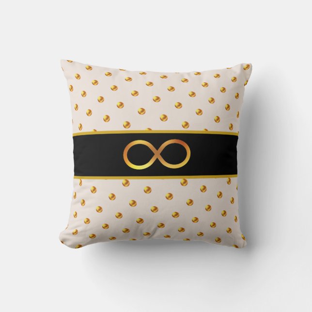 Coussin Elégant or noir et beige (Recto)