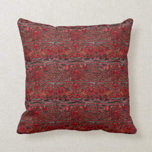 Coussin élégant or raffiné ruby rouge bordeaux