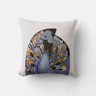 Coussin élégant paon