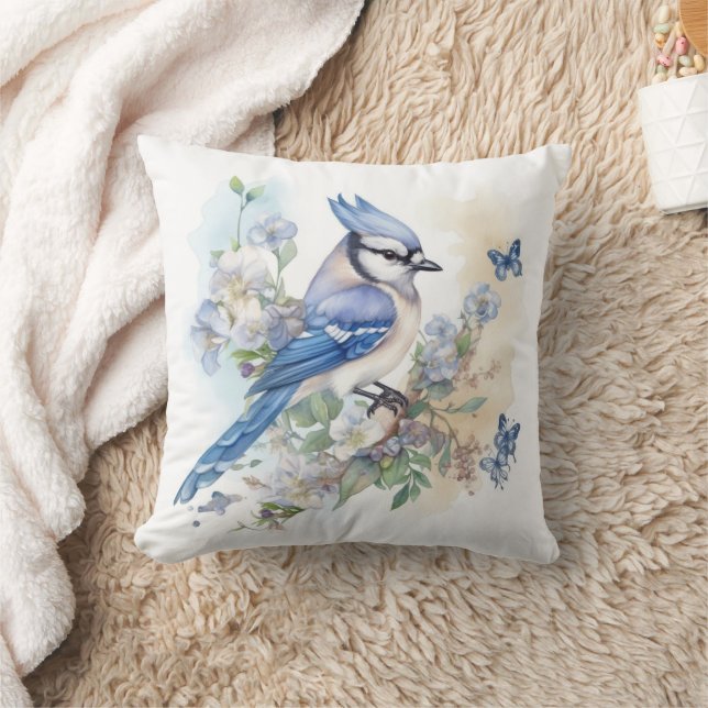 Coussin Élégant Papillons Jay Bleu Peinture (Couverture)