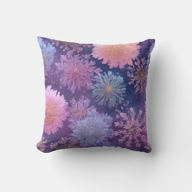 Coussin Elegant Pastel Floral Glow Throw Pillow (Recto)
