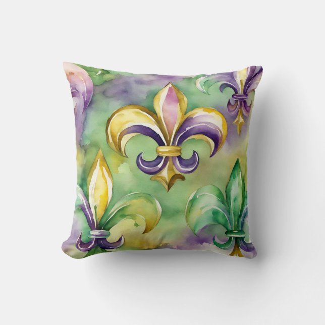 Coussin Elégant Pastel Mardi Gras (Recto)