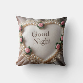 Coussin Elegant Pearl et Floral Heart