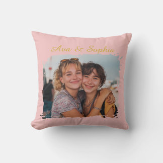 Coussin Élégant Personnalisé Meilleurs Amis | Photo de fam