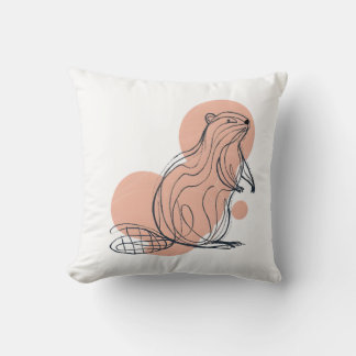 Coussin Elegant Pink Beaver for Kids | Premium Minimalist 
