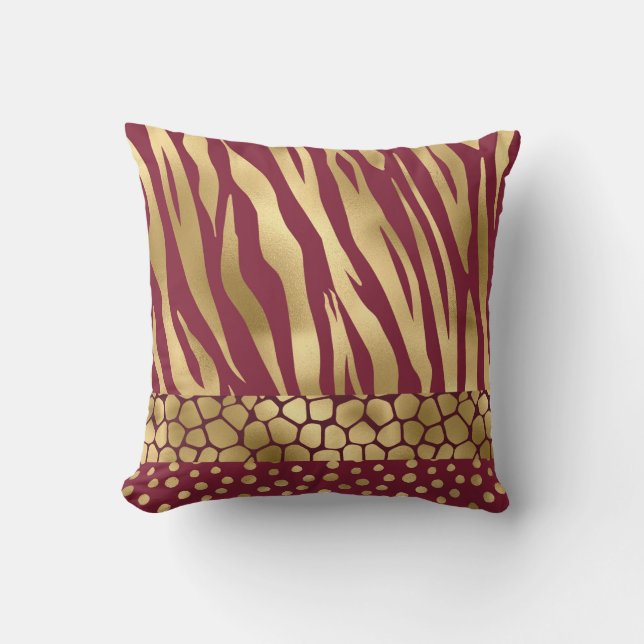 Coussin Elégant Poster de animal Gold Burgundy élégant (Recto)