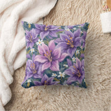 Elegant Purple Lily Floral Oil Painting