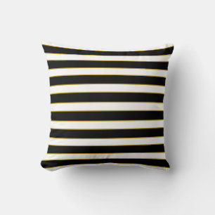 Coussin Élégant rayé noir et blanc