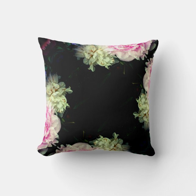 Coussin Elégant rose peony blanc floral jardin photo (Recto)
