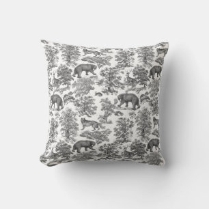 Coussin Élégant Rustique élégant Forêt Noire Animaux Toile