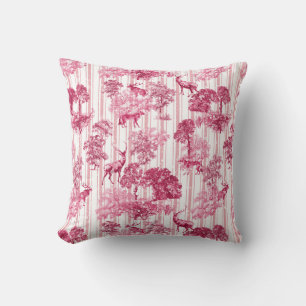 Coussin Élégant Rustique Rose Toile Français Stripes De Ce