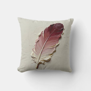 Coussin Élégant tableau d'huile 3D rose plume lombaire