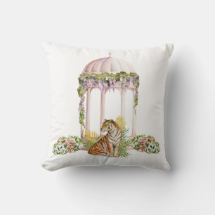 Coussin Élégant Tigre Indien esthétique Botanique Impressi