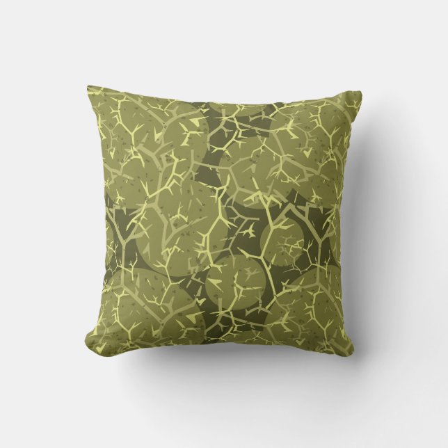 Coussin Élégant vert olive Spiky Cactus Imprimer (Recto)