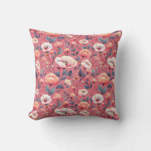 Coussin Élégant Vintage Chic Floral Romantique