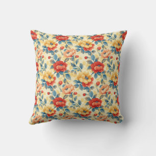 Coussin Élégant Vintage Chic Floral Romantique Stylé