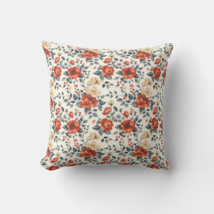 Coussin Élégant Vintage Élégant Romantique Floral Chic