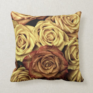 Coussin Élégant Vintage Floral Rose Victorien Shabby Chic