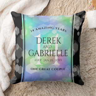 Coussin Élégante 14ème anniversaire du Mariage Opal