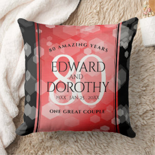 Coussin Elégante 80ème anniversaire du Mariage de Ruby