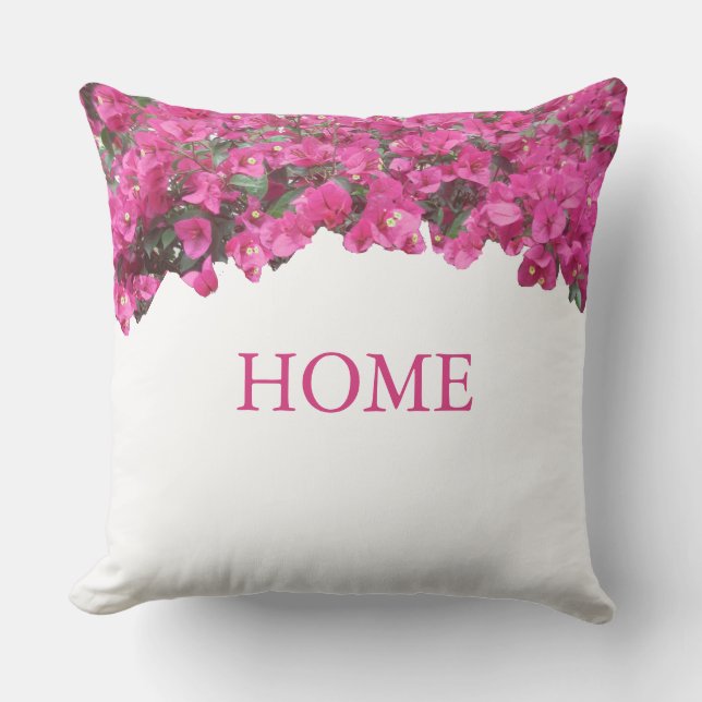 Coussin Élégante Accueil Fleurs tropicales sur blanc (Recto)