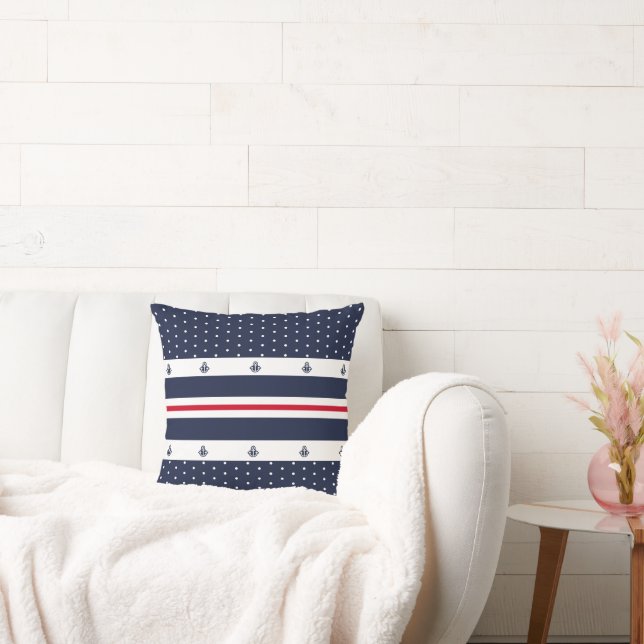 Coussin Élégante Ancre de la marine nautique (Canapé)