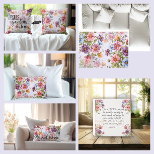 Coussin Elégante aquarelle Floral Jeu d'oreiller