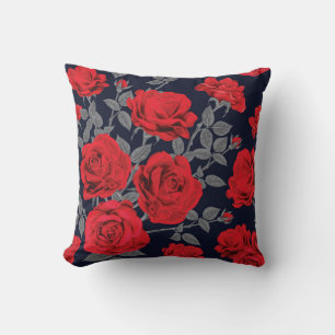 Coussin Elégante aquarelle motif décorative fleurie