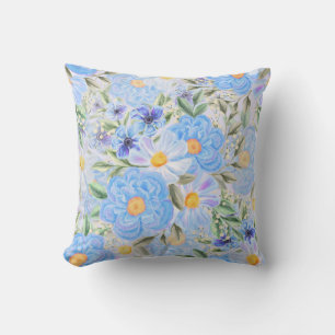 Coussin Elégante aquarelle motif décorative fleurie