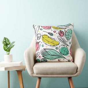 Coussin Elégante aquarelle motif l Feuille