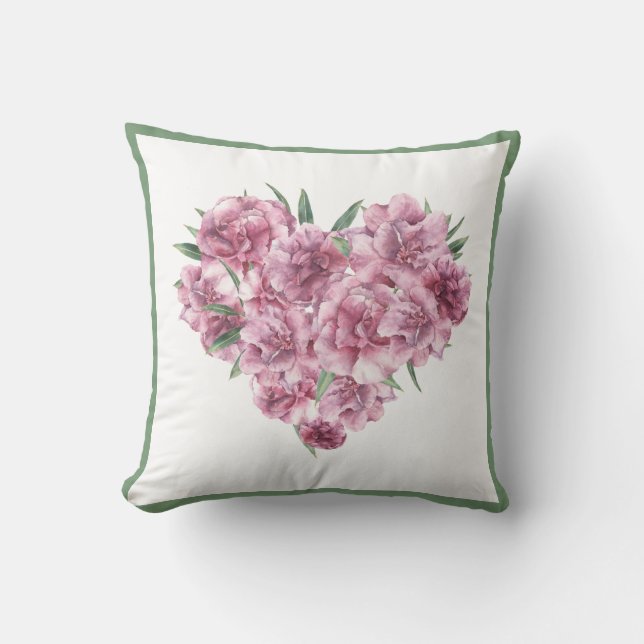 Coussin Elégante Aquarelle rose Rose BotaniqueVerdure typi (Recto)