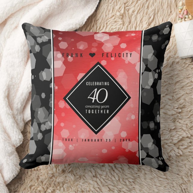 Coussin Élégante célébration du 40e anniversaire du Mariag (Couverture)