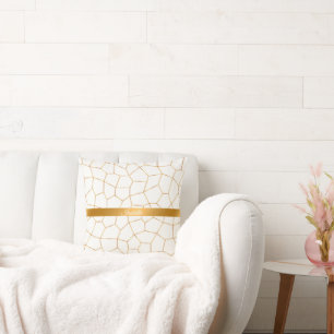 Coussin Élégante collection de verre blanc doré moderne