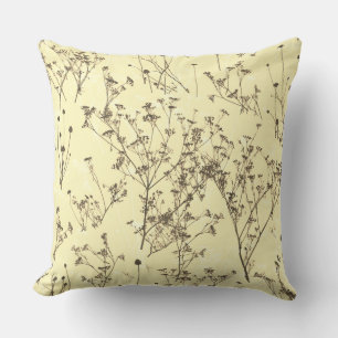 Coussin Elégante Crème Abstraite moderne Fleurs sauvages B