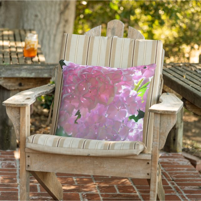Coussin Elégante fleurs rose fleurie rose hydrangée rose (Chaise)