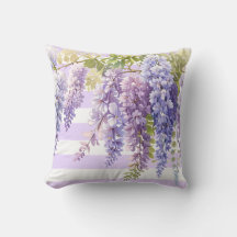 Élégante glycine florale violet violet bandes blan