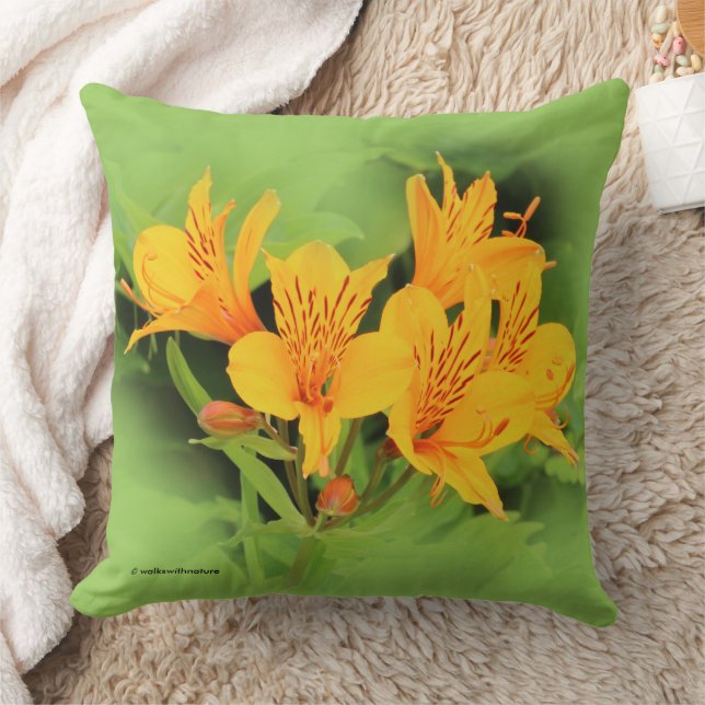 Coussin Elégante Lys de l'Alstroemeria Jaune Incas (Couverture)