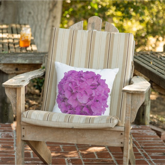 Coussin Elégante magenta rose hydrangée florale roses (Chaise)