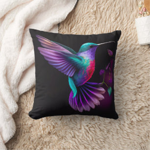 Coussin Élégante oeuvre Turquoise couleur pourpre de colib