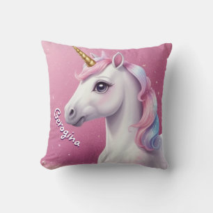 Coussin Elégante Parties scintillant blanche Unicorne Pers