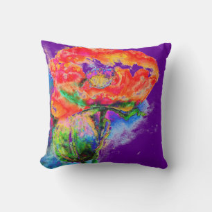 Coussin Elégante peinture abstraite à l'aquarelle rouge