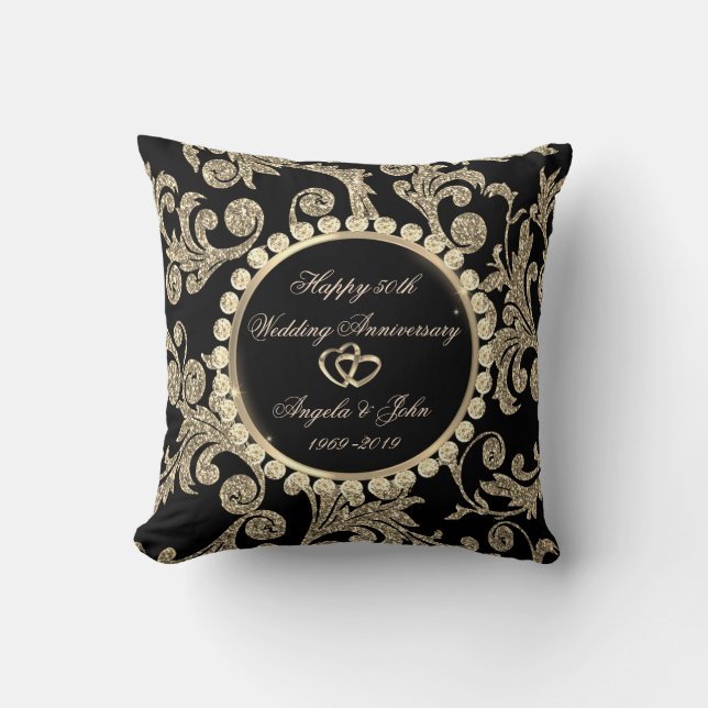 Coussin Élégante perruque d'or, 50e anniversaire de Mariag (Recto)