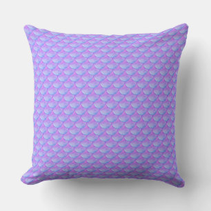 Coussin Élégante Sirène Bleue & Violette Moderne