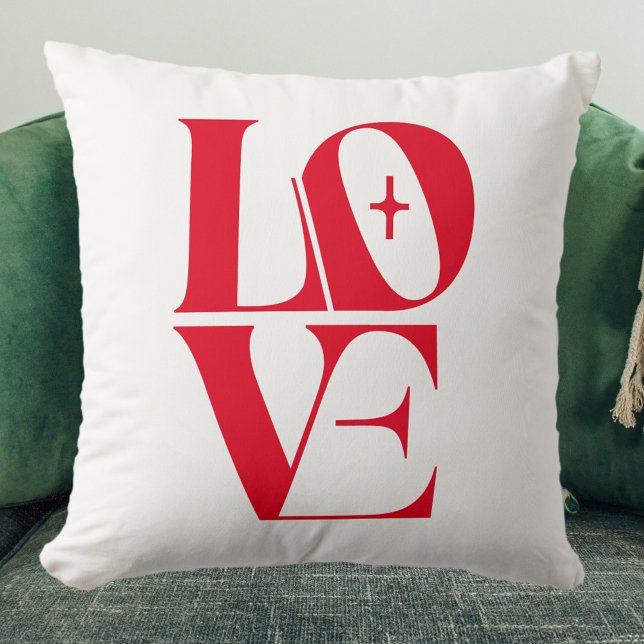 Coussin Élégante typographie d'amour rouge (Créateur téléchargé)