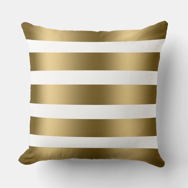 Coussin Élégantes Grandes Blancs Et Or Modernes (Recto)